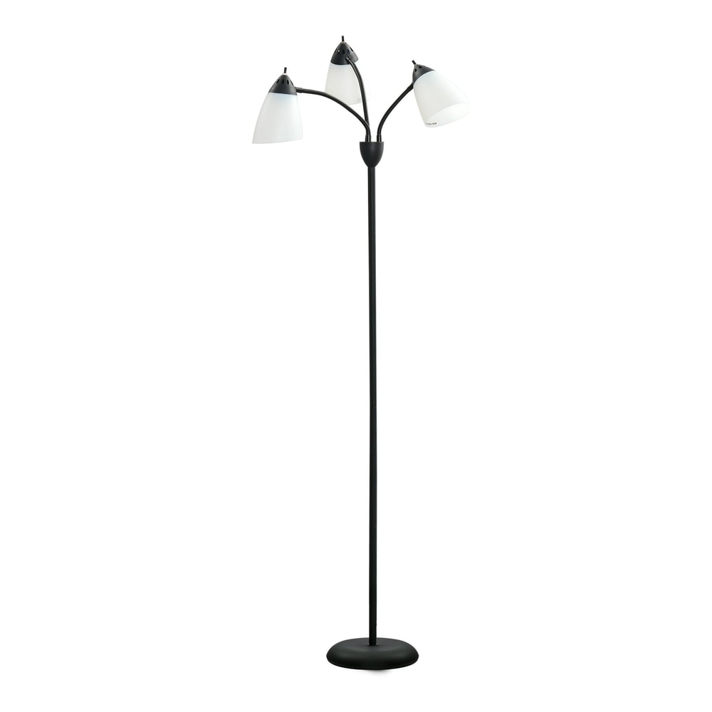 HOMCOM Arc Tree Floor Lamp with three adjustable rotating lights in black
