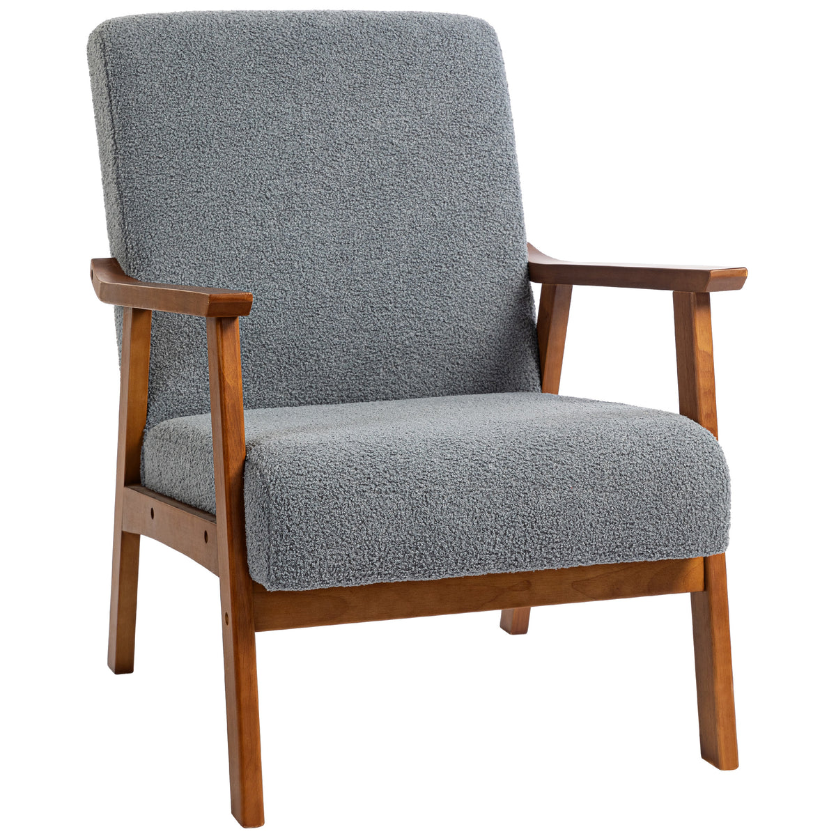 HOMCOM Armchair with Wide Seat in Grey