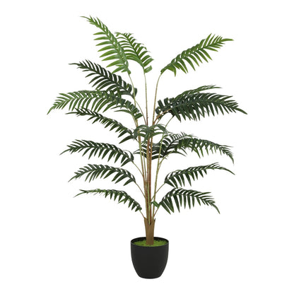 HOMCOM Artificial Fern Topiary Tree, a tall plant with green fronds in a black pot