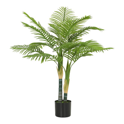 HOMCOM Artificial Palm Tree with 14 PEVA Leaves, a decorative plant in a black pot