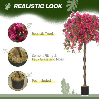 Close up of the realistic trunk and cement filling of an artificial blossom tree
