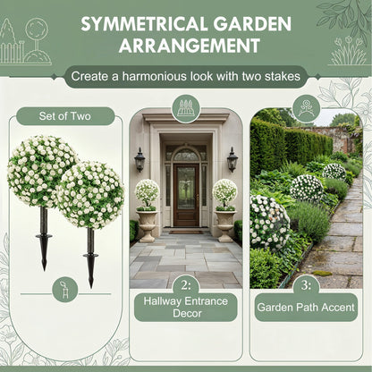the artificial plants displayed in a collage showing garden and entrance styling