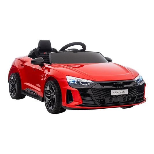 HOMCOM Audi Licensed 12V Kids Electric Ride-On in bright red with black wheels and steering wheel