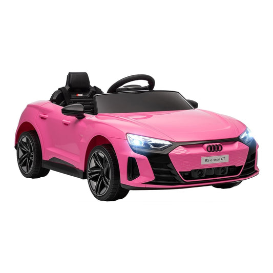 HOMCOM Audi Licensed 12V Kids Electric Ride-On in pink, a realistic toy car for children