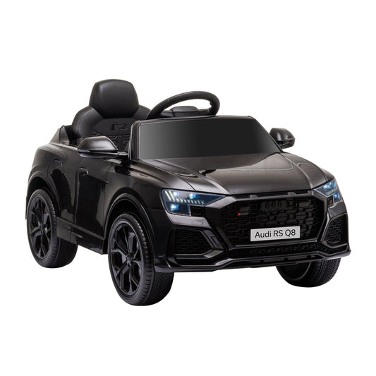 HOMCOM Licensed Audi RS Q8 Electric Ride On Car in black with illuminated front headlights