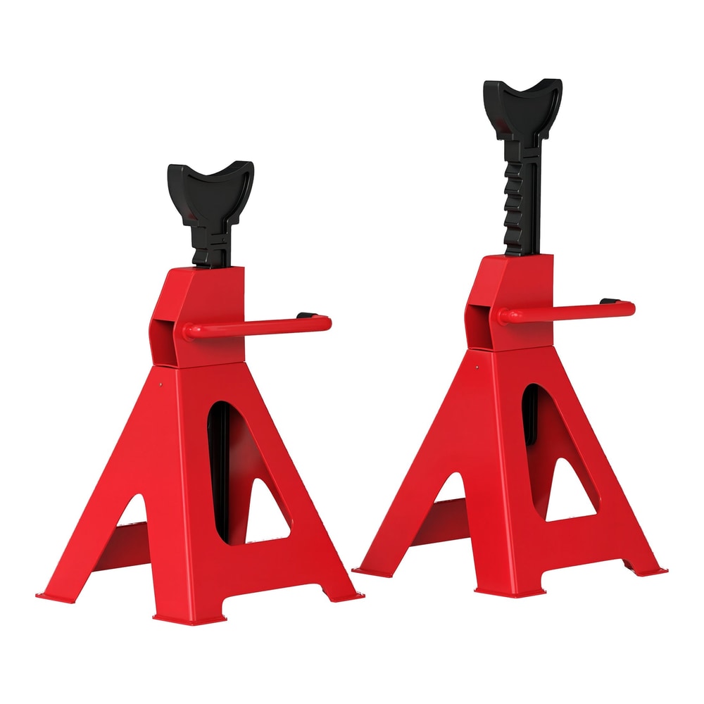HOMCOM Axle Stands pair of red heavy duty car support jacks