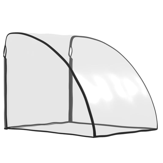 HOMCOM Baby Bike Trailer Cover, a clear plastic protective cover with black trim