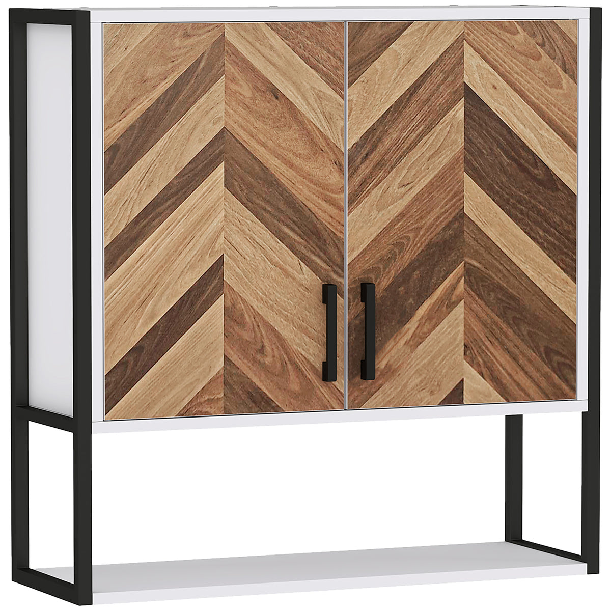 HOMCOM Bathroom Cabinet Wall Mounted in Walnut Brown