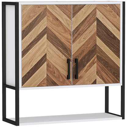 HOMCOM Bathroom Cabinet Wall Mounted in Walnut Brown