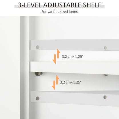 The interior of the cabinet showing the adjustable shelf and mounting holes