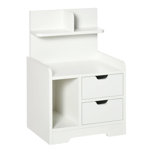 HOMCOM Bedside Table with two drawers and an open shelf