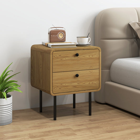 the bedside storage cabinet positioned beside a bed in a modern bedroom interior