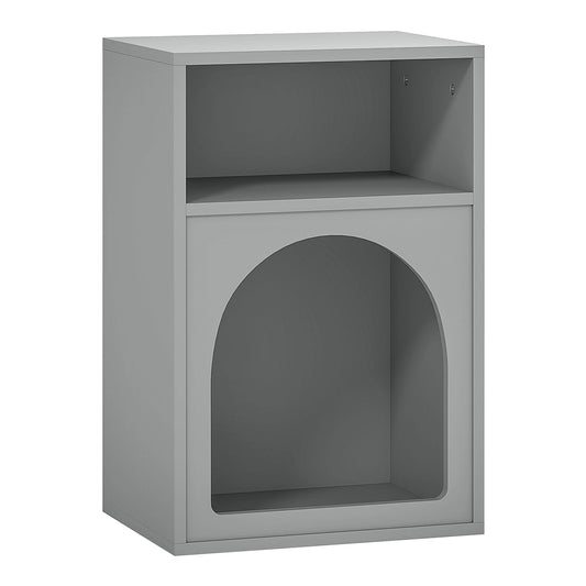 HOMCOM Bedside Table with 2 Open Compartments featuring a top shelf and a lower arched opening
