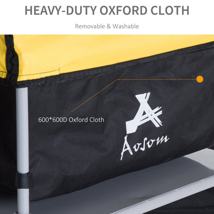 Close up of the heavy-duty Oxford cloth material of the bicycle cargo trailer