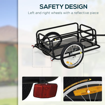 Close up of the reflective pieces on the wheels of the bicycle cargo trailer