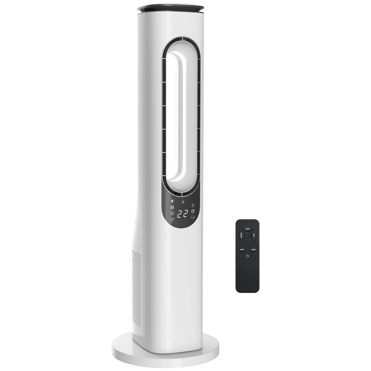 HOMCOM Bladeless Tower Fan in White