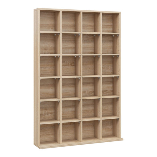 HOMCOM CD Storage Unit with Adjustable Shelves in a Natural Wood Finish