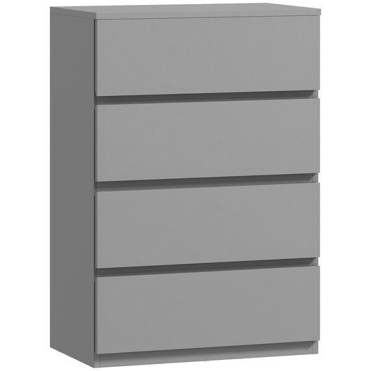 HOMCOM Chest of Drawers, a modern grey four-drawer storage unit