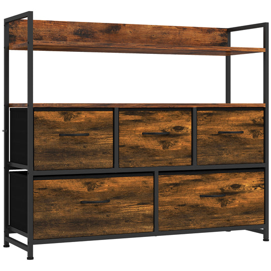 HOMCOM Chest of Drawers in Rustic Brown