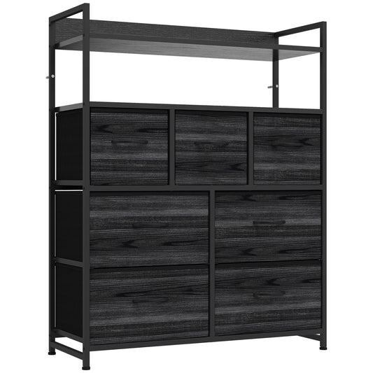 HOMCOM Chest of Drawers in Black Wood-effect