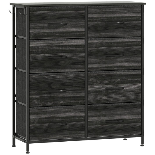 HOMCOM Chest of Eight Fabric Drawers in Black