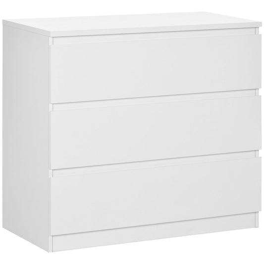 HOMCOM Chest of Three Drawers - white three drawer chest shown from the front