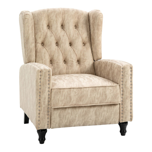 HOMCOM Chesterfield-Style Reclining Armchair in Beige