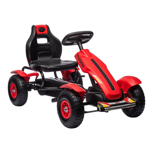 HOMCOM Children Pedal Go Kart in red with black seat and steering wheel