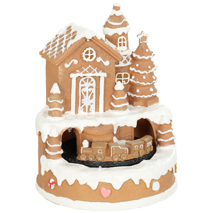 HOMCOM Christmas Gingerbread House in Brown