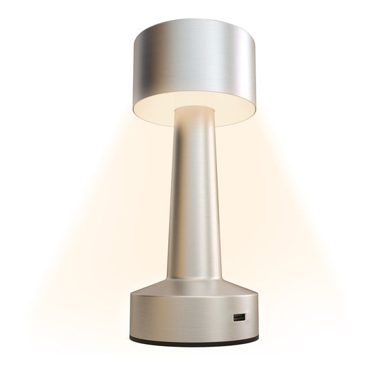 HOMCOM Cordless Table Lamp in Silver