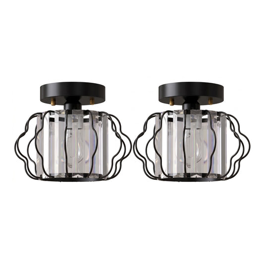 HOMCOM Crystal Ceiling Light Fixtures in Black