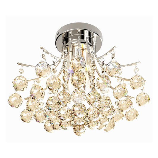 HOMCOM Crystal Chandeliers, a sparkling ceiling light with multiple crystal droplets and a chrome finish