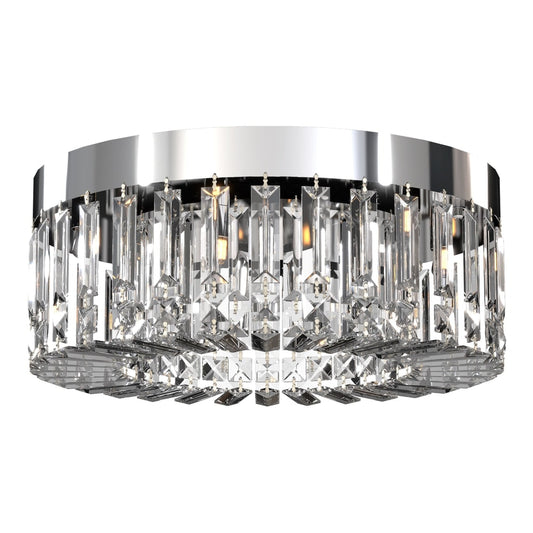 HOMCOM Crystal Chandeliers with 160 Crystal Pendants featuring a silver tone frame and clear prisms