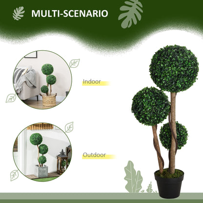 The artificial plant shown in indoor and outdoor settings for multi-scenario use