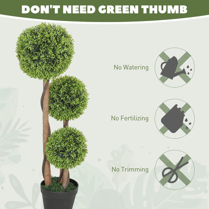 The artificial plants with icons showing no maintenance like watering is required