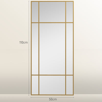 The wall mirror shown against a plain background with lines indicating its dimensions