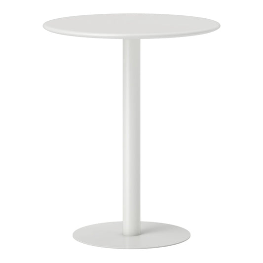 HOMCOM Dining Table with a round white top and a central pedestal base on a white background