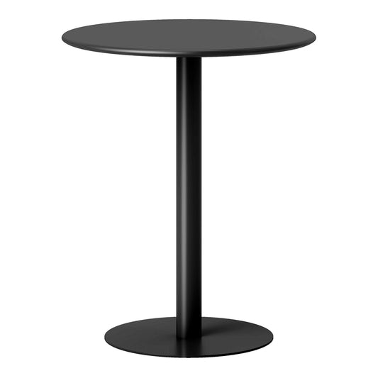 HOMCOM Dining Table, a round black table with a single pedestal base