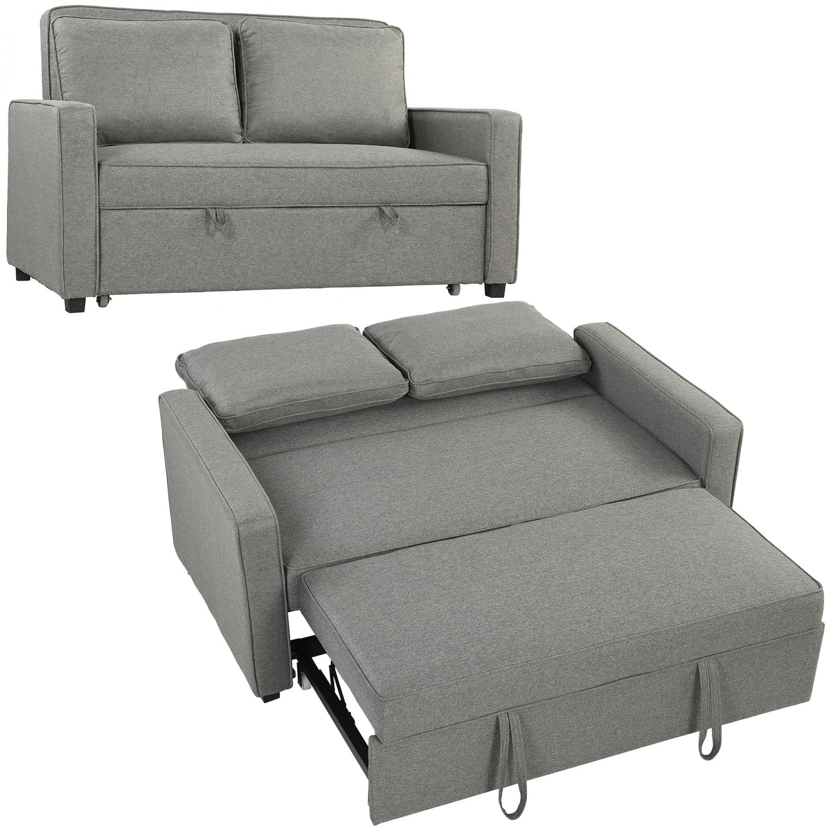HOMCOM Double Sofa Bed in Grey