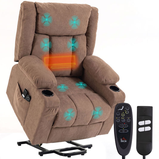 HOMCOM Dual Motor Recliner Chair in Brown
