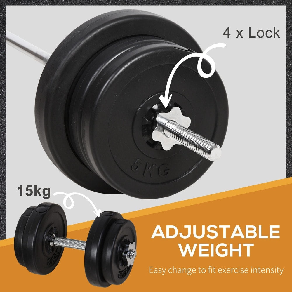 Close-up of an adjustable dumbbell showing how to attach the weights