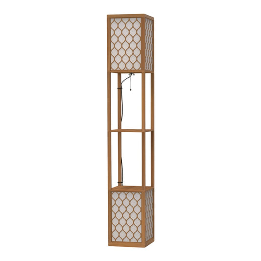 HOMCOM Duo Light Floor Shelves in a Natural Wood Finish