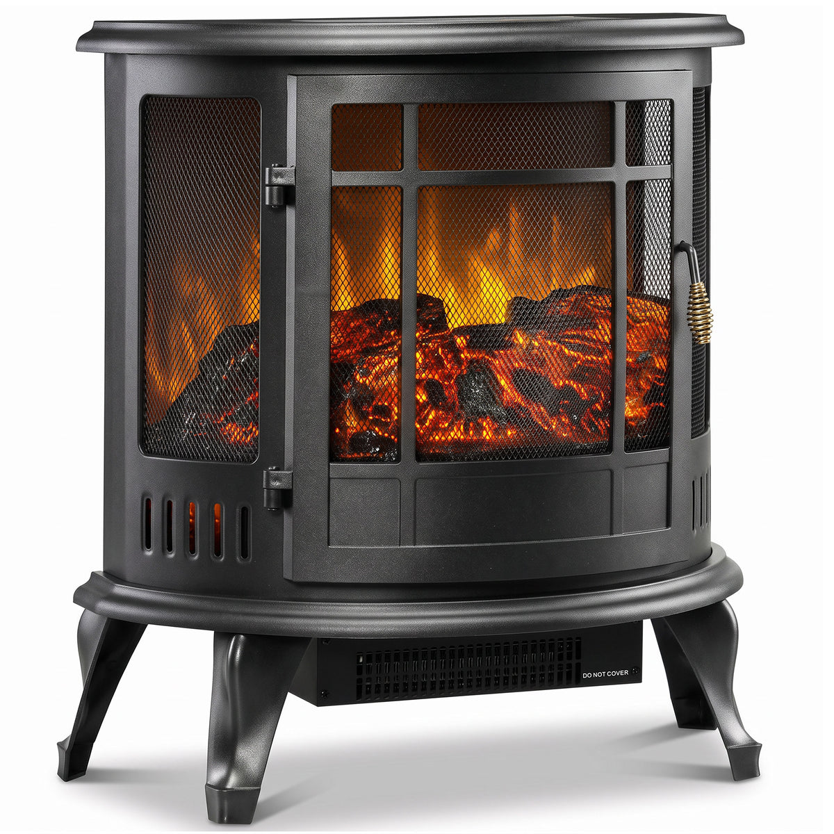 HOMCOM Electric Fireplace Stove in Black