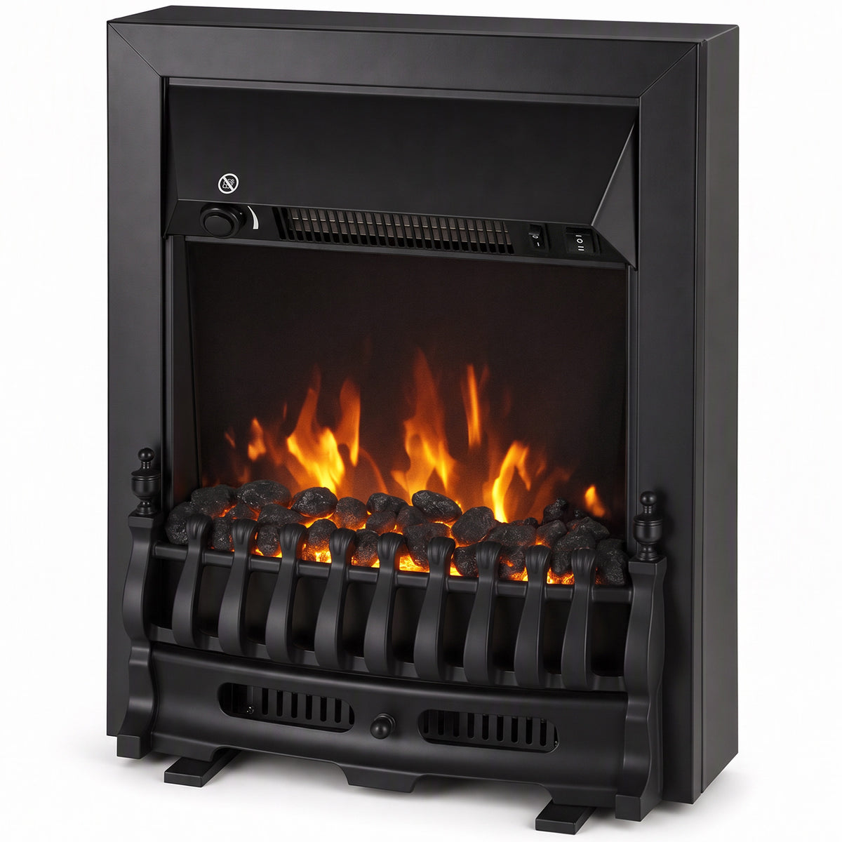 HOMCOM Electric Fireplace Stove Freestanding/ Inset in Black