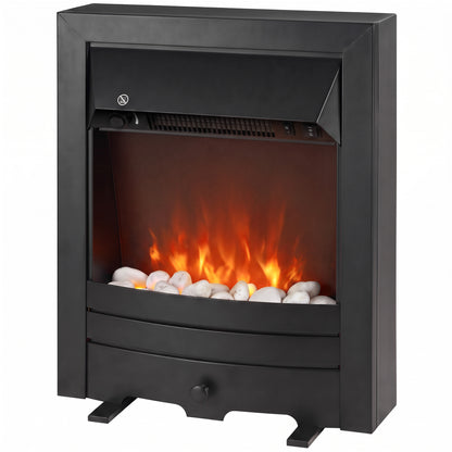 HOMCOM Electric Fireplace Stove Freestanding/Inset in Black