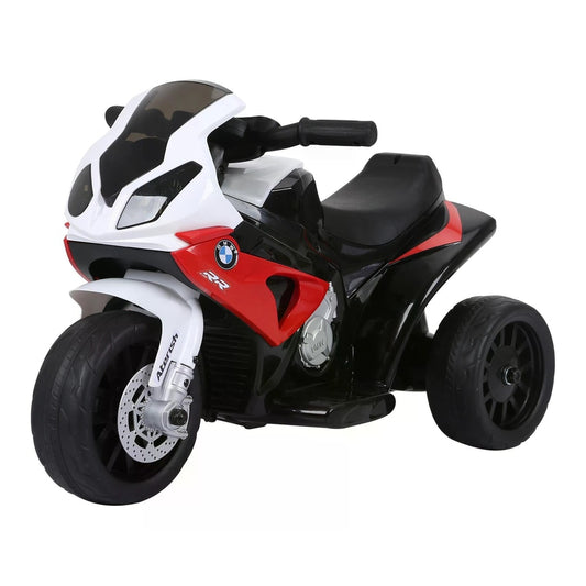 HOMCOM Electric Motorbike, a red and white kids electric motorbike with black wheels and seat