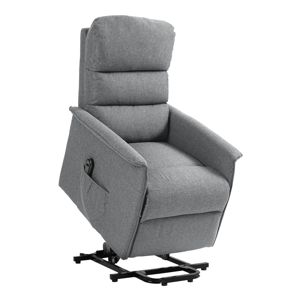 HOMCOM Electric Riser Recline Armchair in grey fabric, shown in a neutral room setting