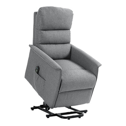 HOMCOM Electric Riser Recline Armchair in grey fabric, shown in a neutral room setting