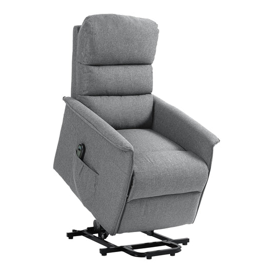 HOMCOM Electric Riser Recline Armchair in grey fabric, shown in a neutral room setting