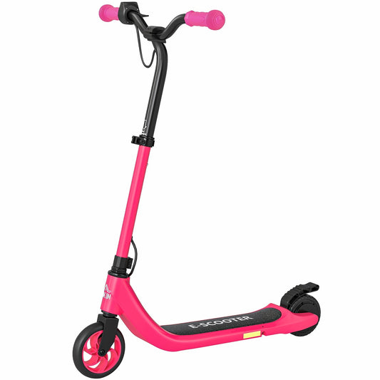 HOMCOM Electric Scooter in pink, a kids electric scooter with a black handlebar and pink grips